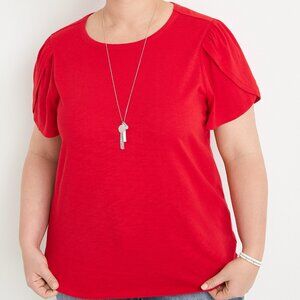 Maurice's Plus Red Petal Top 1X